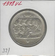 AR ZILVER -  100 FRANK  - TYPE 4 KONINGEN - Onder PRINS KAREL.  -  1948 VL.  18 Gr - 15,03 Zuiver Zilver - 100 Francs