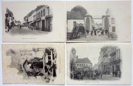 4 CARTES  - LE CHAR DE St-ANTOINE, LA RUE CROISÉE Et LE VIEUX PONT DE LA LYS - MERVILLE - Merville