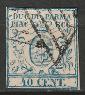 Italy Parma 1857 Sc 11a Sa 11b Used Narrow "0" Type II - Parme