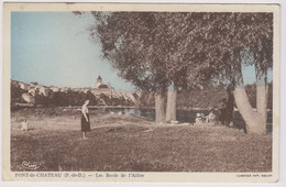 D63 - PONT DU CHÂTEAU - LES BORDS DE L'ALLIER - Plusieurs Personnes Et Enfants - Carte Colorisée - Pont Du Chateau