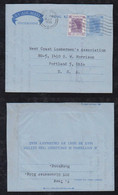 China Hong Kong 1955 Aerogramme Uprated Stationery Air Letter To PORTLAND USA - Cartas & Documentos