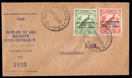 British New Guinea (1935) Silver Jubilee Ovpt Souvenir Cover. Scott 46-7. - Papua New Guinea