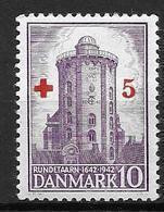 Danemark 1944 N° 293 Neuf** MNH Station Astronomique Et Météo, Surchargé Pour La Croix Rouge - Unused Stamps