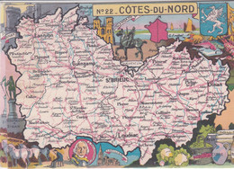 Cpsm 10x15 . GEO . Edit. BLONDEL LA ROUGERY . Illust. PINCHON . COTES DU NORD (22) - Landkaarten