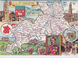 Cpsm 10x15 . GEO . Edit. BLONDEL LA ROUGERY . Illust. PINCHON . HTE GARONNE (31) - Carte Geografiche