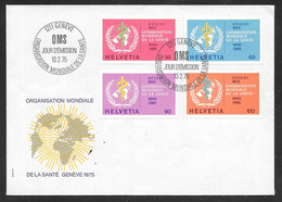 Switzerland / United Nations Geneva - 1975 ONU / WHO Emblem 4v FDC - Other & Unclassified