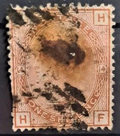 GREAT BRITAIN 1880 - Canceled - Sc# 87, Plate 14 - 1sh - Used Stamps