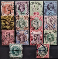 GREAT BRITAIN 1887-1900 - Canceled - Sc# 111-122, 125, 126 - Jubilee Issue - Usati