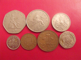 Grande-Bretagne. Royaume-uni. Lot De 7 Pièces :  1, 2, 5, 10, 20, 50 Pence. 1971/1995 - Sammlungen