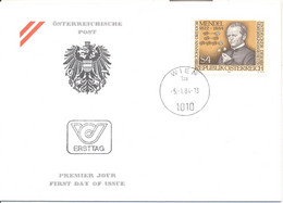 Ö 1984 - Mi:1763 (2) , FDC - 100. Todestag Von Gregor Johann Mendel , ST 1010 Wien - 1981-90 Lettres