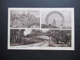 Österreich 1928 Mehrbild AK Wien, Prater, Liliputbahn, Hochschaubahn Und Riesenrad Wiener Kunstverlag E. Schreier - Prater