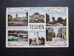 Österreich / Polen 1915 Mehrbild AK Teschen Mit Hotel Brauner Hirsch KuK Militärzensur Teschen / Teschen 1 Cieszyn - Covers & Documents