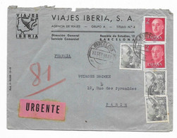 1955 ESPAGNE VIAJES IBERIA BARCELONA - Máquinas Franqueo (EMA)