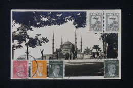 TURQUIE -  Affranchissement Tricolore Sur Carte Postale Avec Vignettes De Istanbul Pour La France - L 87394 - Altri & Non Classificati