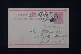 AUSTRALIE / VICTORIA - Entier Postal Avec Repiquage Au Verso De Geelong Pour Melbourne En 1884 - L 87398 - Briefe U. Dokumente