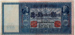 Banknote Reichsbanknote 100 Mark - Berlin - April  1910 - ROT -  Deutschland Germany. - 100 Mark