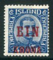ICELAND 1926 Ein Krona On 40 A Surcharge MNH / **.   Michel 121 - Unused Stamps