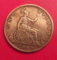 Grande-Bretagne. 1 One Penny 1889. Victoria - 20 Pence