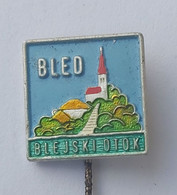 Bled Blejski Otok SLOVENIA -- CLIMBING SOCIETY, MOUNTAINEERING, ALPINISM PINS BADGES P4/7 - Alpinism, Mountaineering