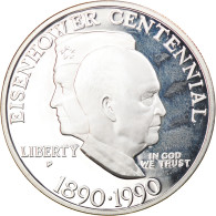 Monnaie, États-Unis, Centennaire De La Naissance Einsenhower, Dollar, 1990 - Conmemorativas