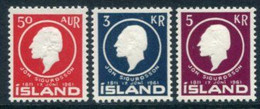 ICELAND 1961 Jon Sigurdsson MNH / **.  Michel 349-51 - Unused Stamps