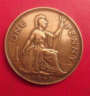 Grande-Bretagne. 1 One Penny 1945. Georges VI - Andere & Zonder Classificatie