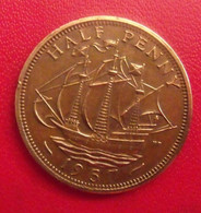 Grande-Bretagne. 1/2 Half Penny 1957. Elizabeth II - Otros & Sin Clasificación