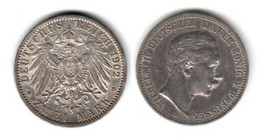 Allemagne  Prusse 2 Mark 1902 A Guillaume II  Wilhelm II  Preussen  Deutschland  Germany - 2, 3 & 5 Mark Zilver