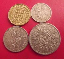 Grande-Bretagne. Lot De 4 Pièces : 3, 6 Pence. 1, 2 Shilling. 1956/1965 - Other & Unclassified