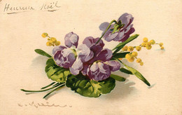 Catharina KLEIN * CPA Illustrateur * éditeur JOUNOK N°266 * Fleurs Violettes Et Jaunes - Klein, Catharina