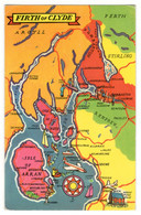 Firth Of Clyde Map, Scotland, Ford Model T Escort, Arran, Irvine, Bute, Dumbarton, Perth, Radio Transmission Coordinates - Ayrshire