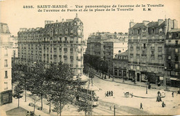 St Mandé * Vue Panoramique De L'avenue De La Tourelle , De L'avenue De Paris Et Place De La Tourelle * Tramway Tram - Saint Mande