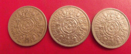 Grande-Bretagne. Lot De 3 Pièces : 2 Shillings. 1960, 1966, 1967. Elizabeth II - Other & Unclassified