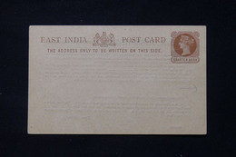 INDES ANGLAISES - Entier Postal Type Victoria Avec Repiquage Commercial Au Verso De Bombay - L 87471 - 1882-1901 Keizerrijk