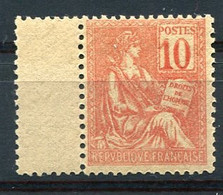 RC 20114 FRANCE COTE 225€ N° 112a MOUCHON VARIÉTÉ CHIFFRE 1 DÉPLACÉ TOUCHANT LE CADRE NEUF ** MNH TB - 1900-02 Mouchon