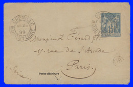 France - Entier Postal N° 90 Sage Belle Oblitération. 1899 + Cachet OR - Cartes-lettres