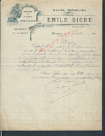 LETTRE COMMERCIALE DE 19011EMILE SICRE COIFFURE PARFUMERIE POSTICHES A FRONTIGNAN : - Droguerie & Parfumerie