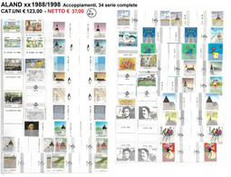 ALAND **1988/1998 LOTTO ACCOPPIAMENTI, 34 SERIE COMPLETE - Collezioni & Lotti