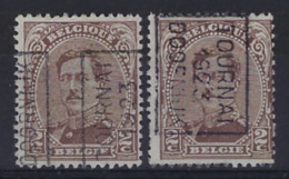 Albert I Nr. 136 Type I Voorafgestempeld Nr. 3058 A + B TOURNAI 1923 DOORNIJK  ; Staat Zie Scan ! - Roulettes 1920-29