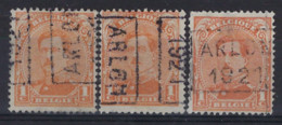 Albert I Nr. 135 Voorafgestempeld Nr. 2620 A + B + C    ARLON   1921  ; Staat Zie Scan ! - Roulettes 1920-29