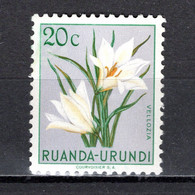 RUANDA-URUNDI   N° 179    NEUF AVEC CHARNIERE   COTE 0.15€    FLEUR - Unused Stamps