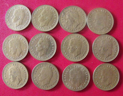 Espagne Spain Espana. Lot De 12 Pièces De 1 Peseta 1975, 1980. Carlos 1 - 1 Peseta