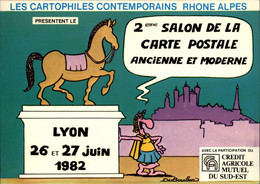 SALONS DE COLLECTIONS - Salon De Cartes Postales - LYON - Dessin De Du Bouillon - 1982 - Bourses & Salons De Collections