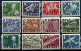 SWEDEN 1936 Tercentenary Of Post MNH / **..  Michel 227-238 - Ongebruikt