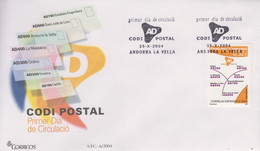 Enveloppe  FDC  1er  Jour   ANDORRE  ANDORRA   Le  Code  Postal   2004 - Autres & Non Classés