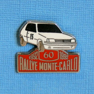 1 PIN'S //  ** PEUGEOT 205 GTI / 60ème RALLYE MONTE-CARLO / '92 ** . (ÉQUIPAGE H.PRETIN  J.J. ROUSSEAU) - Peugeot