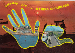 CARTOLINA   MARINA DI CARRARA,TOSCANA,BELLA ITALIA,VACANZA,ESTATE, ALBERGHI ,SPIAGGIA,BARCHE,VIAGGIATA 1984 - Massa