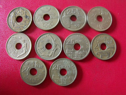 Espagne Spain Espana. Lot De 10 Pièces De 25 Pesetas 1990/1997. - 25 Pesetas