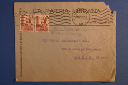 J25 ESPAGNE BELLE  LETTRE  RARE+CENSURE 1938 GUERRE D ESPAGNE ZARAGOZA POUR PARIS 8  FRANCE VIGNETTE+ AFFRANCH. PLAISANT - Republicans Censor Marks