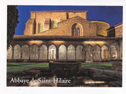 11 Saint Hilaire Abbaye   Le  Cloître  Et  L'Abbatiale De Nuit TBE - Saint Hilaire
